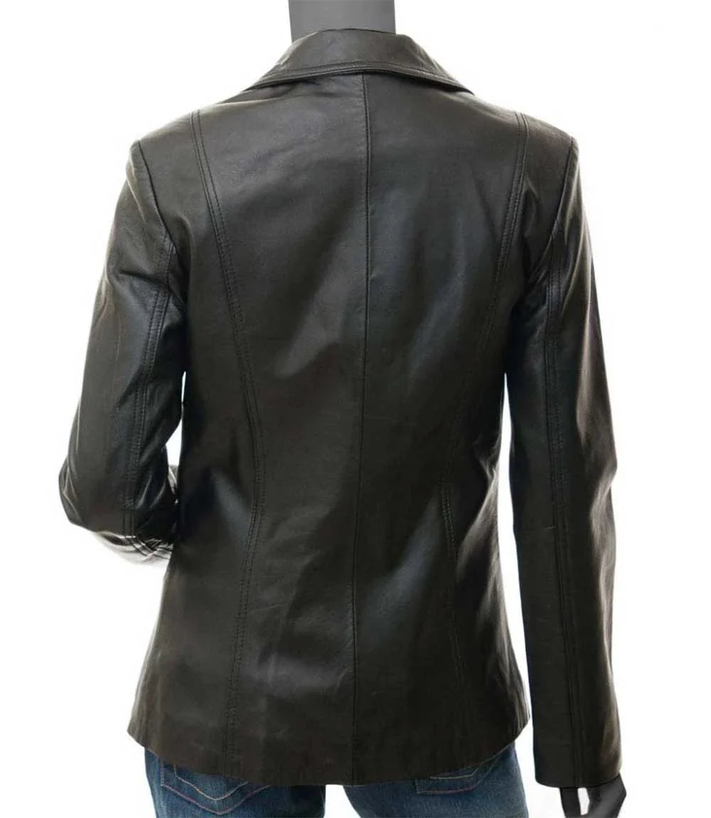 women's leather blazer jacket