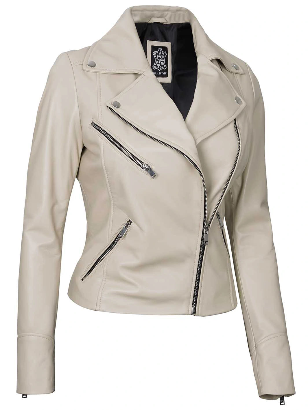 Womens leather biker jacket