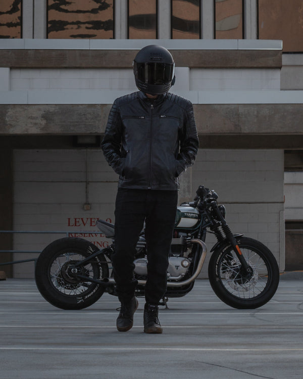 Felix Men's Black Biker Style Leather Jacket