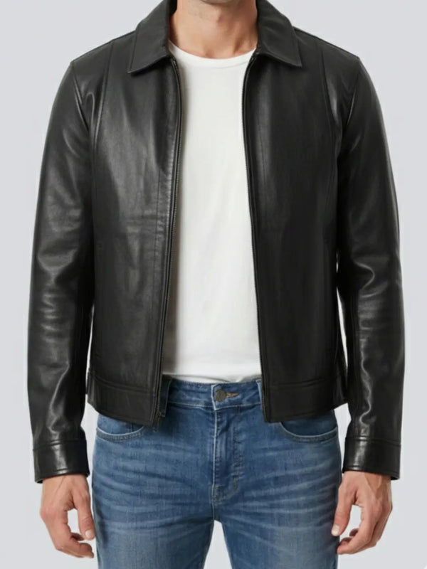 Reeves Men's Black Vintage Leather Jacket