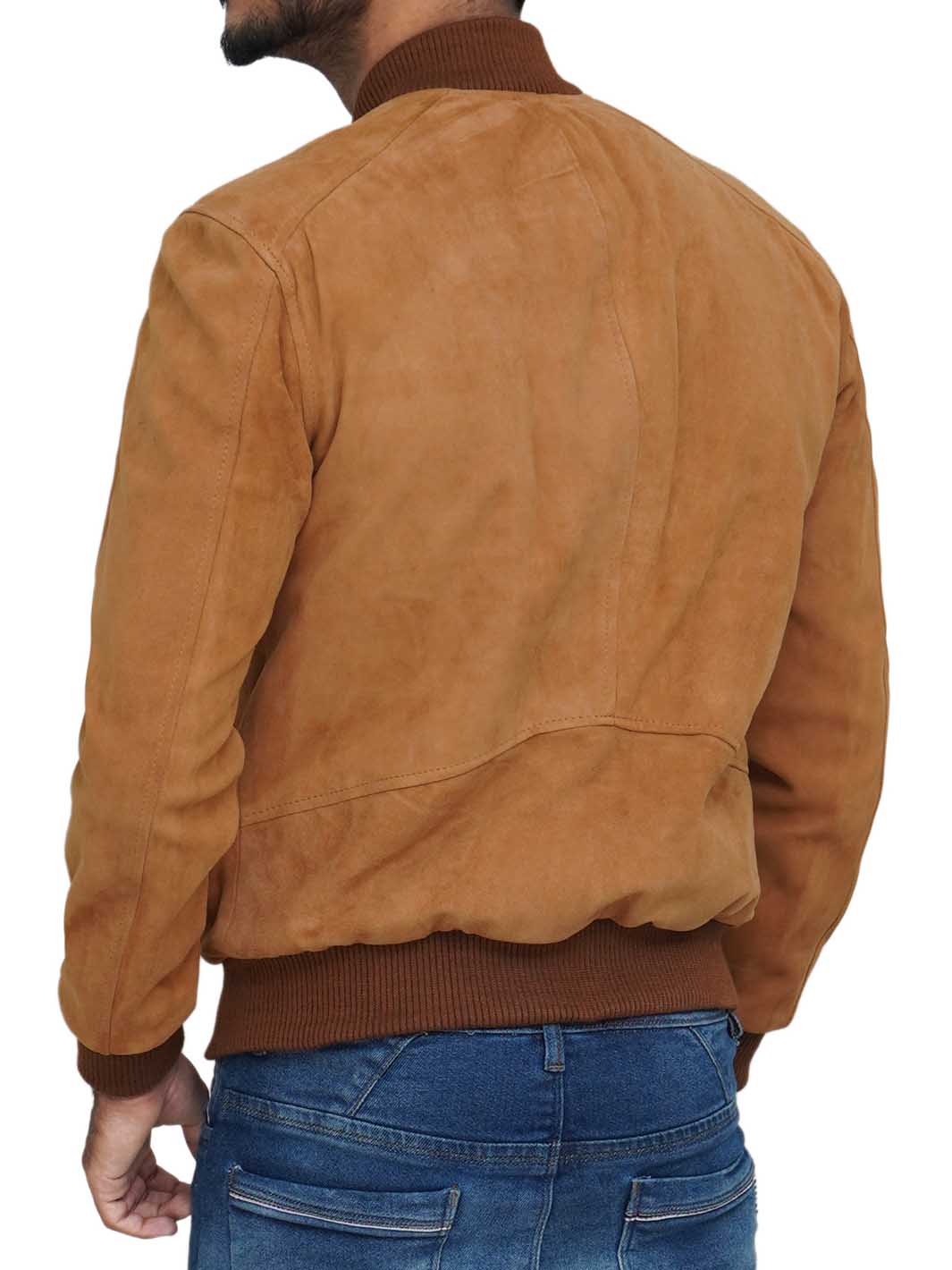 Mens Suede Bomber Leather Jacket