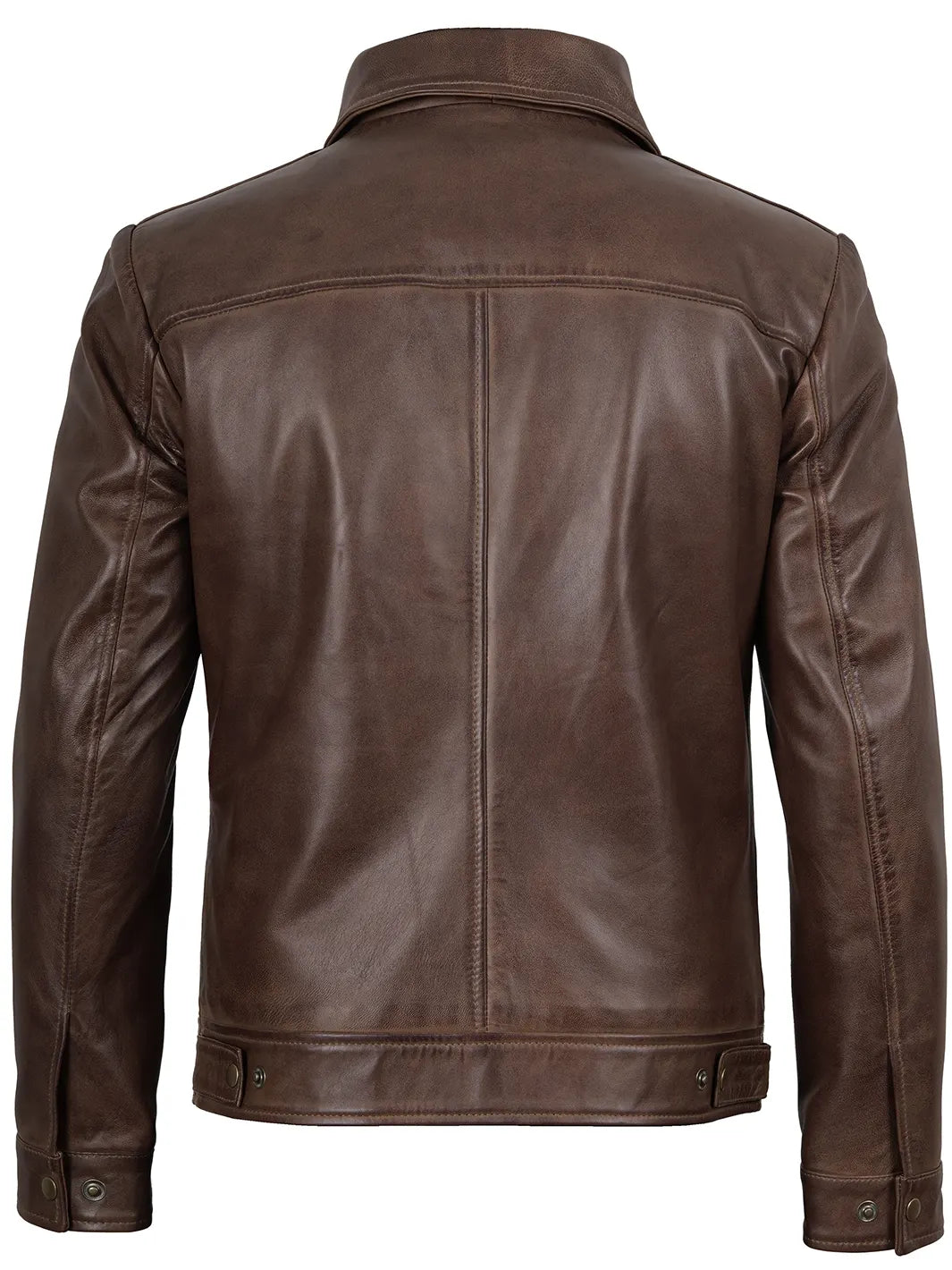 Mens Harrington Brown Leather Jacket