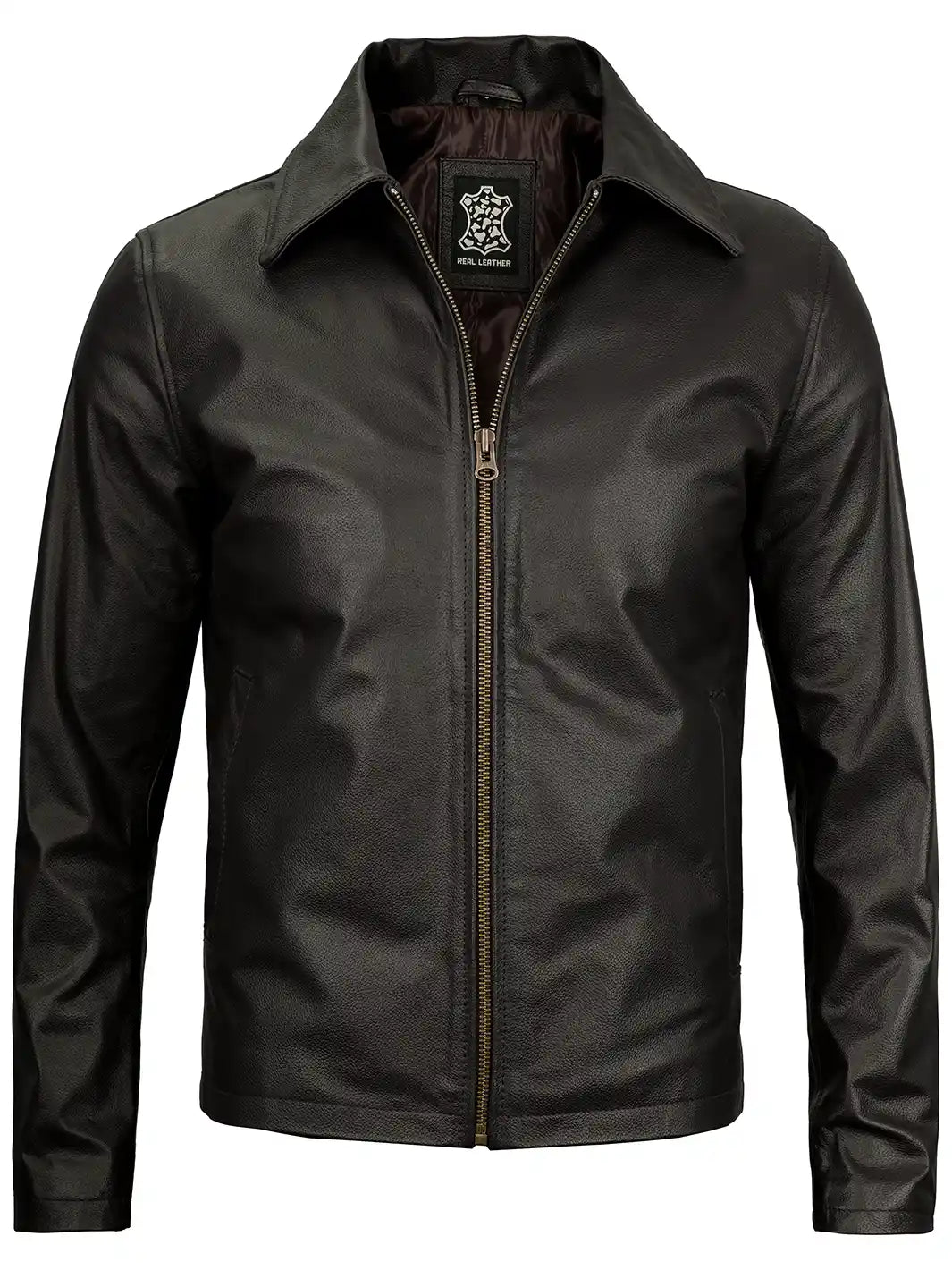 Mens dark brown cowhide jacket