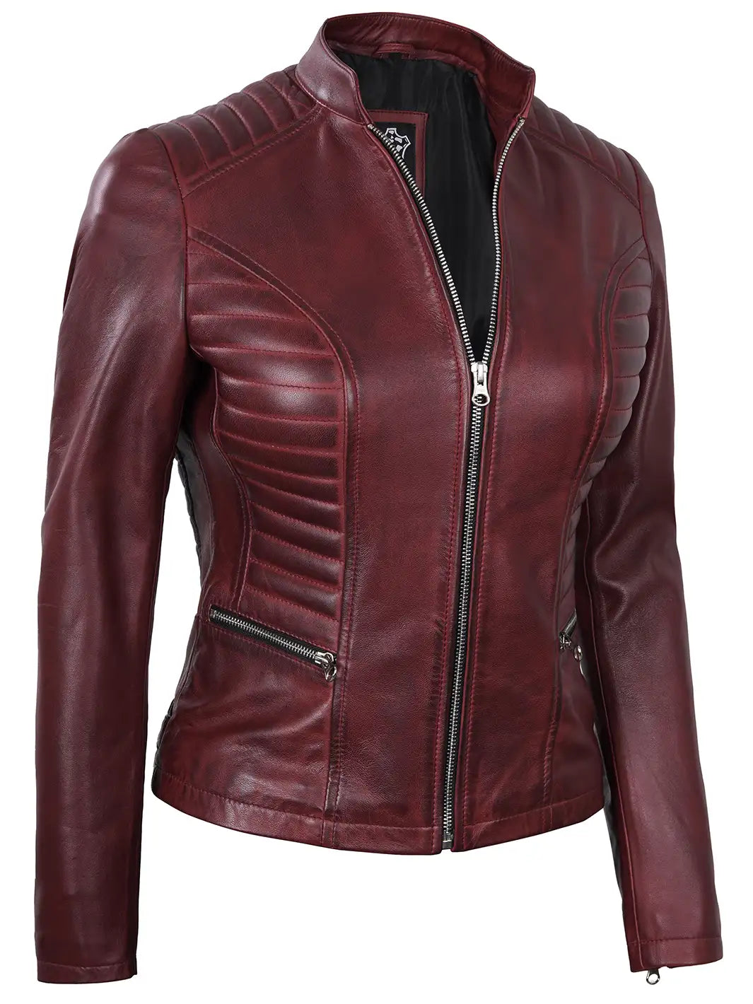 Womens Maroon Leather Jacket