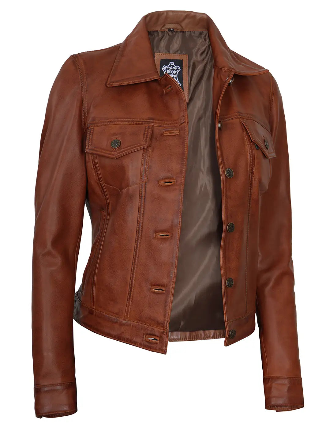 Women's Cognac Leather Jacket