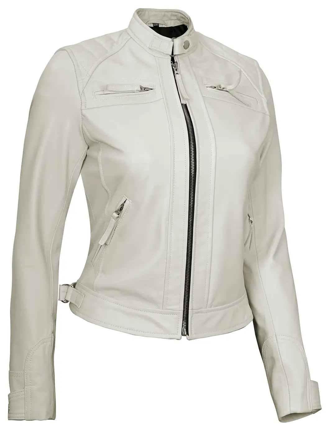 Women cafe racer leather jacket