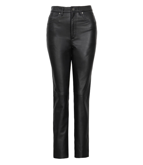 Womens_Black_Straight_Leg_Leather_Pants