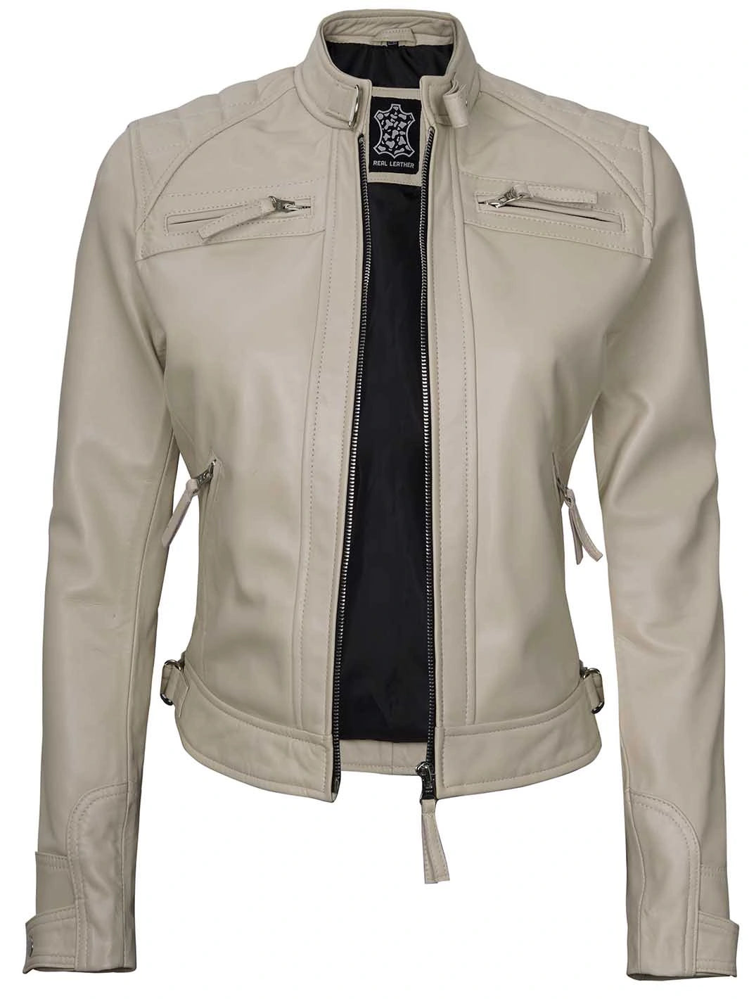 Women cafe racer leather jacket