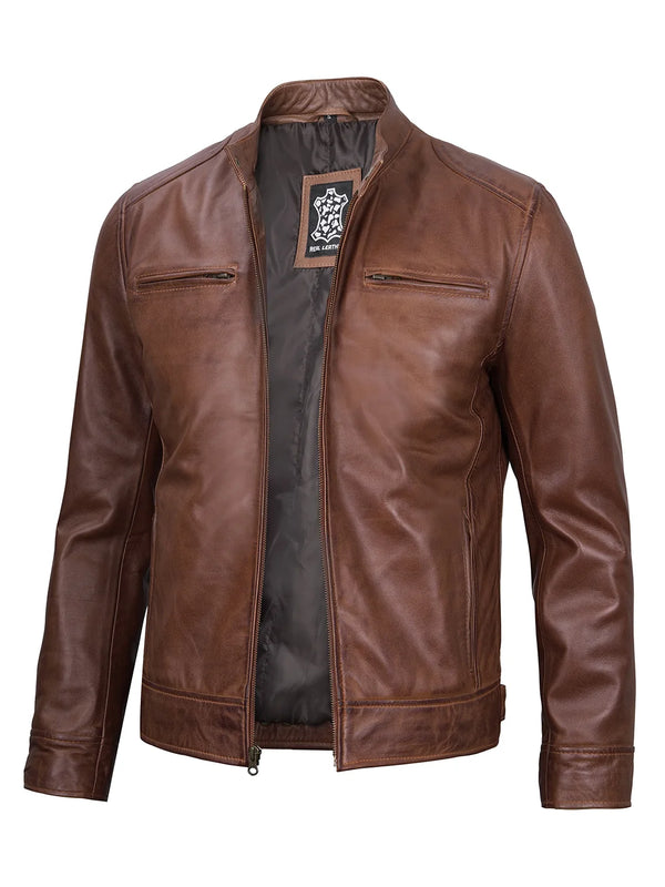 mens brown leather jacket