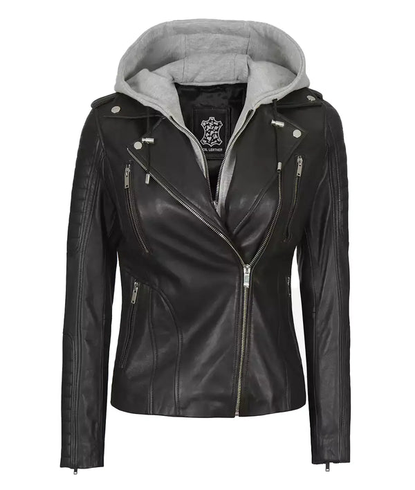 black leather jacket
