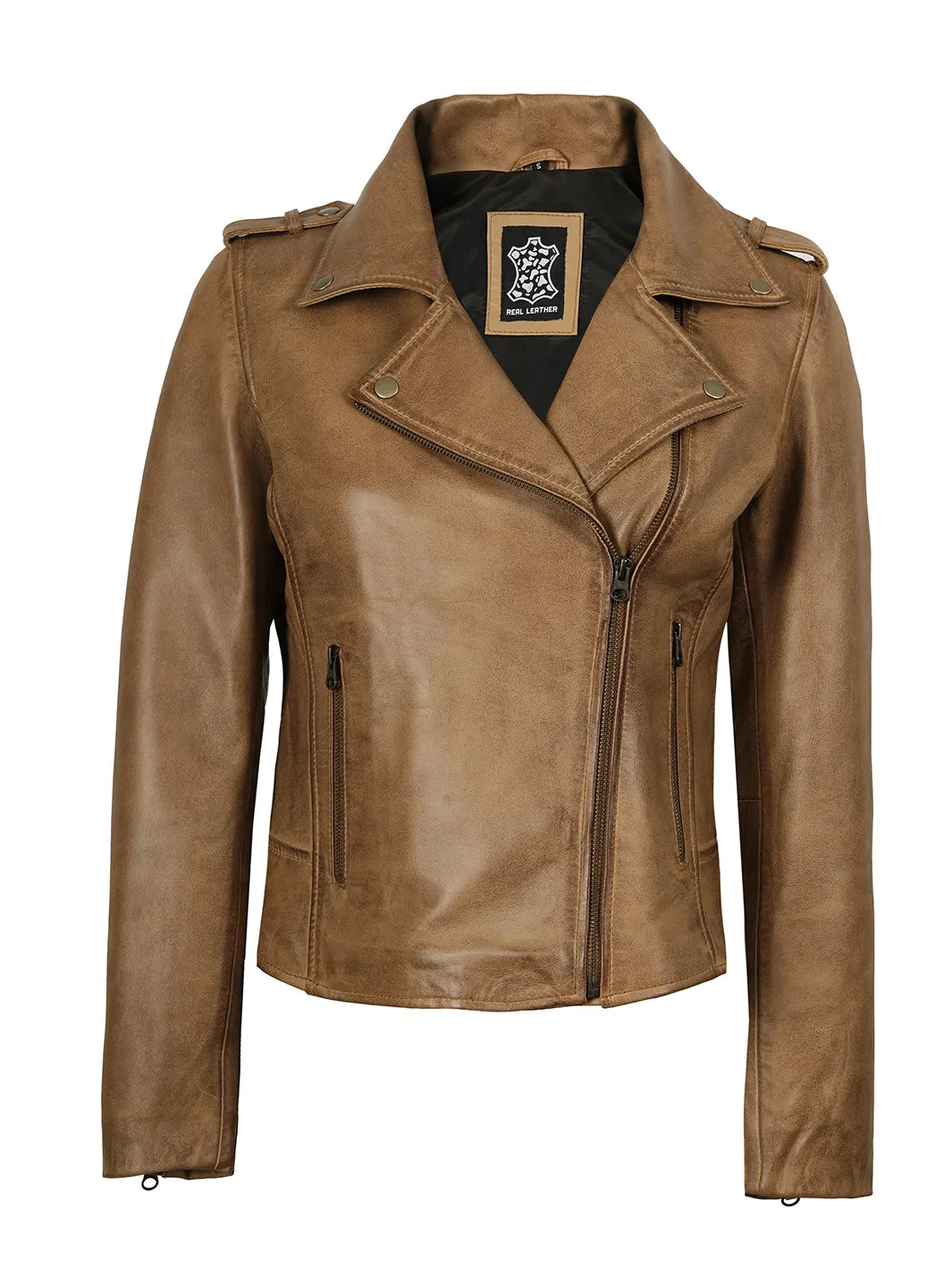 womens camel biker leather jacket 