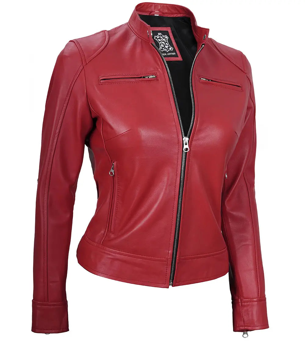 dodge womens cafe jacket red