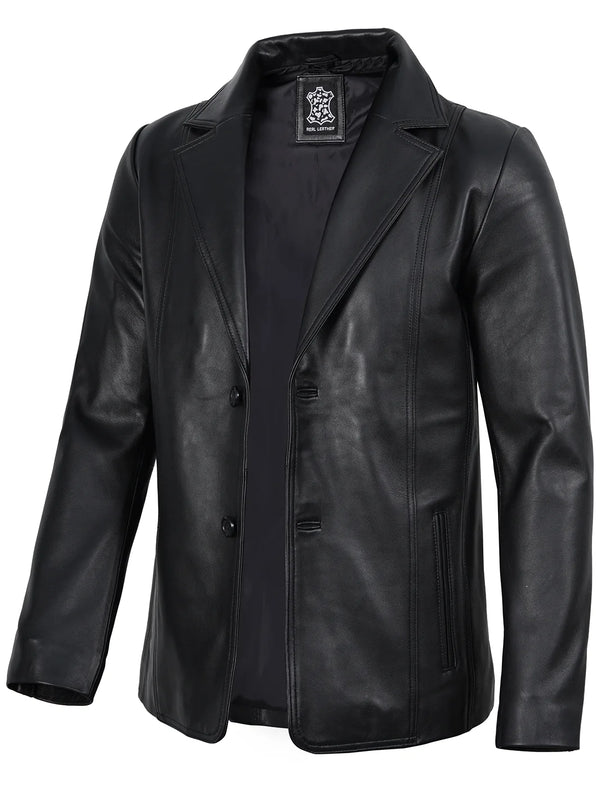 mens two button blazer black 