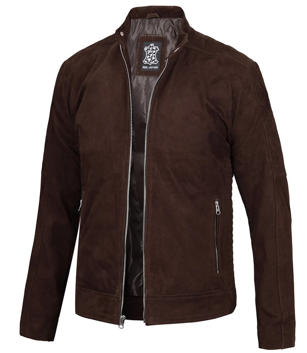 mens suede jacket brown