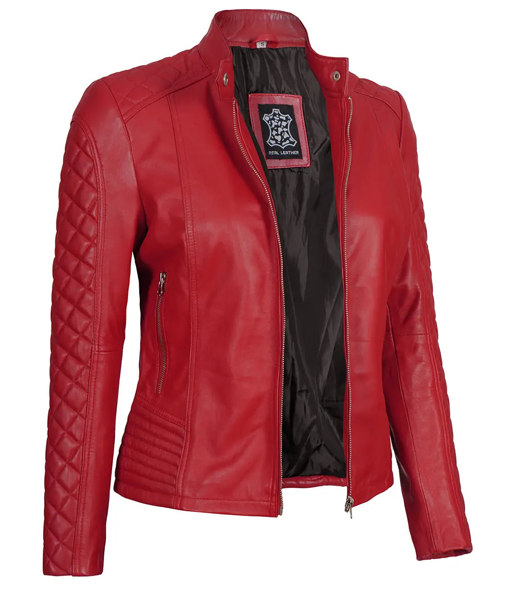 womens biker leather jacket