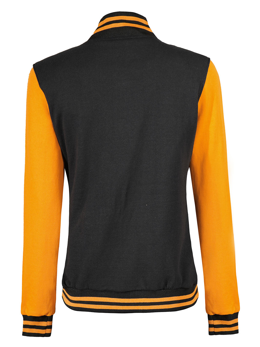 Womens Yellow & Black Plain Varsity Jacket Decrum